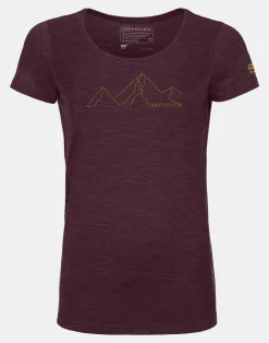 Clearance ORTOVOX 150 COOL MOUNTAIN FACE TS W darkwineblend