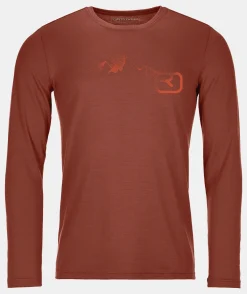 Cheap ORTOVOX 185 MERINO LOGO SPRAY LS M clayorange