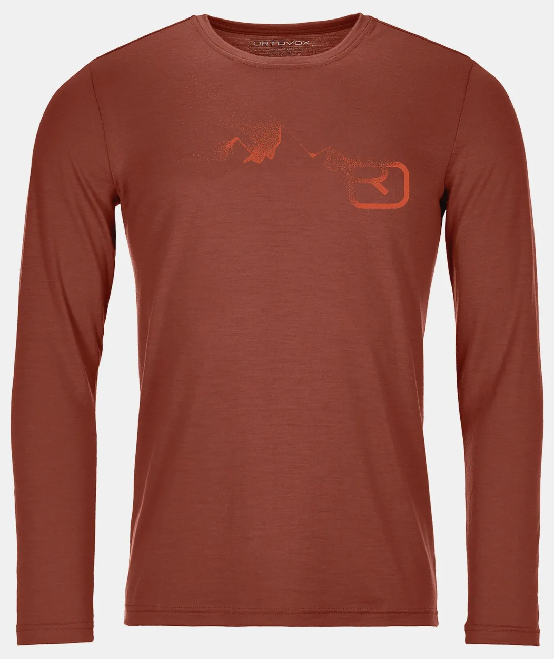 Cheap ORTOVOX 185 MERINO LOGO SPRAY LS M clayorange