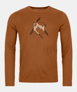 Outlet ORTOVOX 185 MERINO MTN CUTOUT LS M bristlebrown