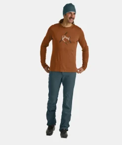 Outlet ORTOVOX 185 MERINO MTN CUTOUT LS M bristlebrown