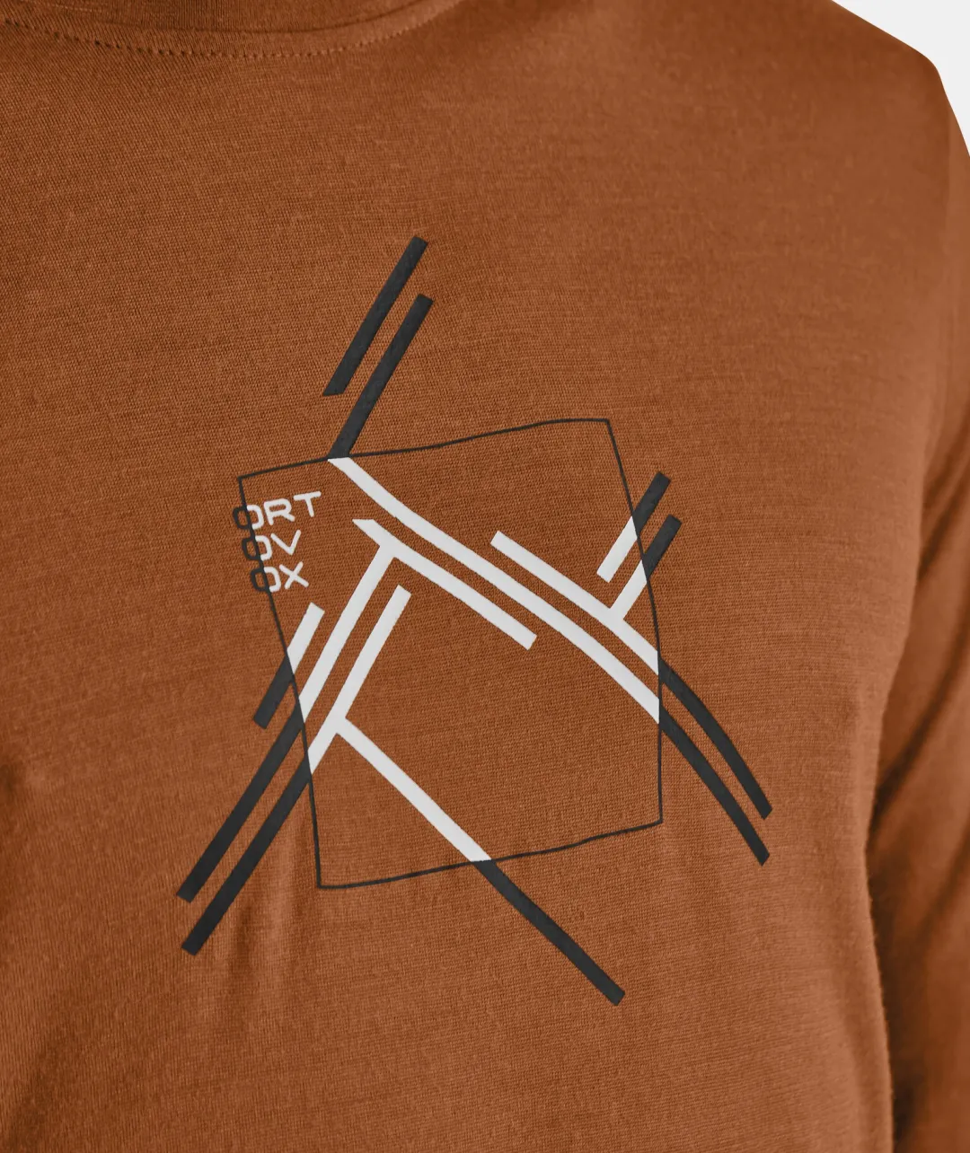 Outlet ORTOVOX 185 MERINO MTN CUTOUT LS M bristlebrown