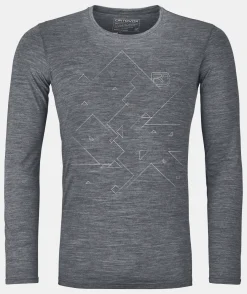 Sale ORTOVOX 185 MERINO TANGRAM LS M greyblend