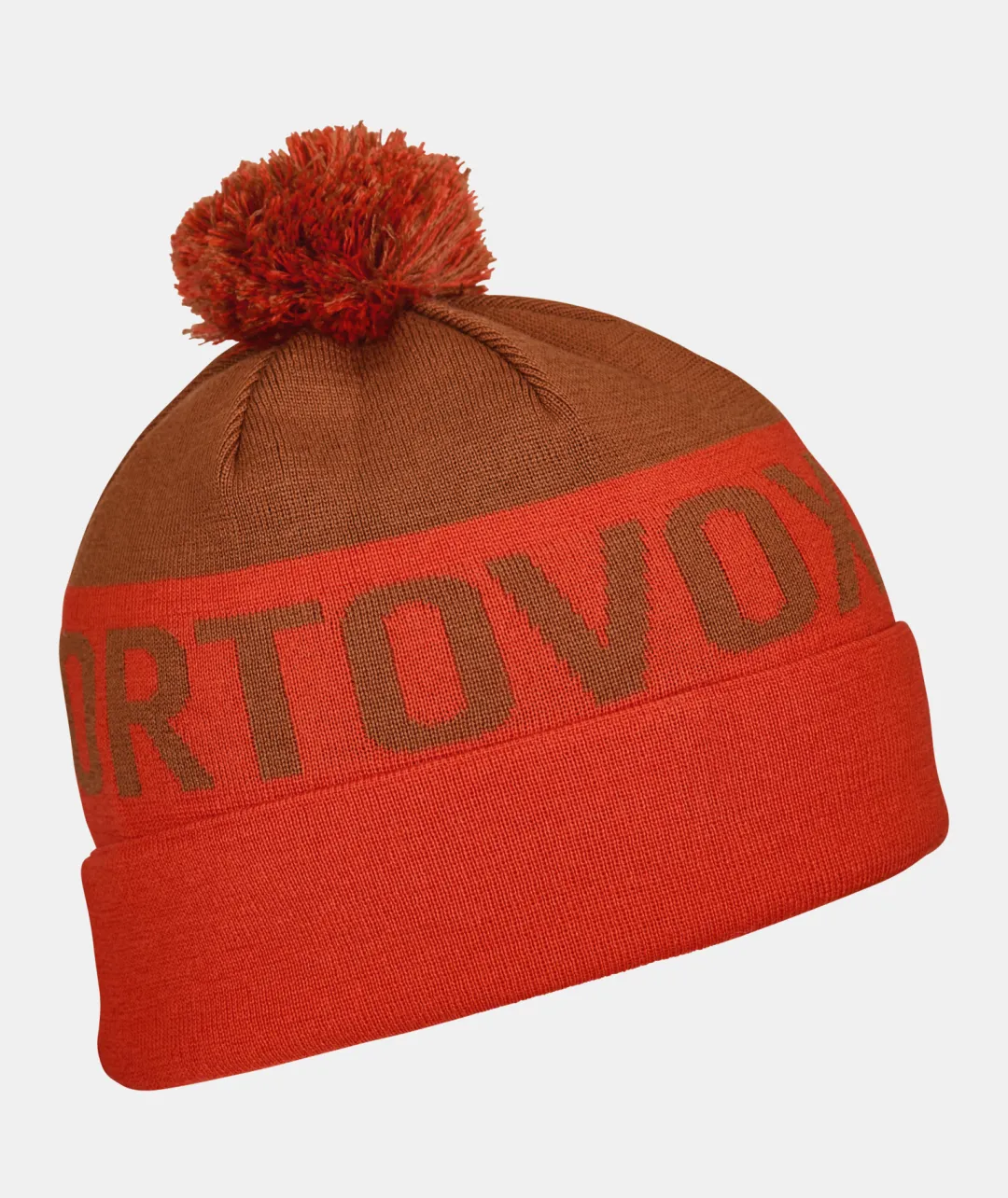 Clearance ORTOVOX BOBBLE KNIT BEANIE hotorange
