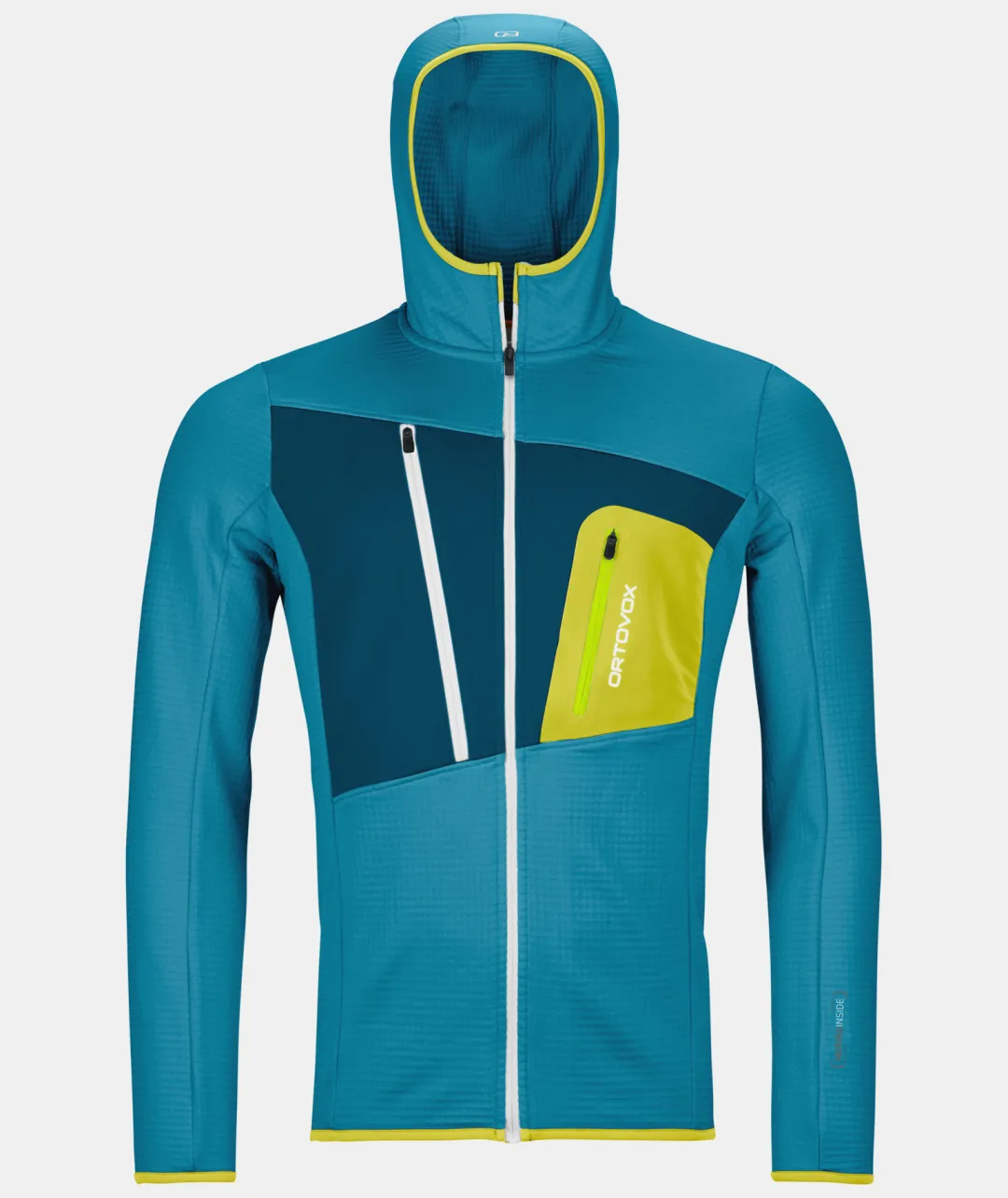Outlet ORTOVOX FLEECE GRID HOODY M heritageblue