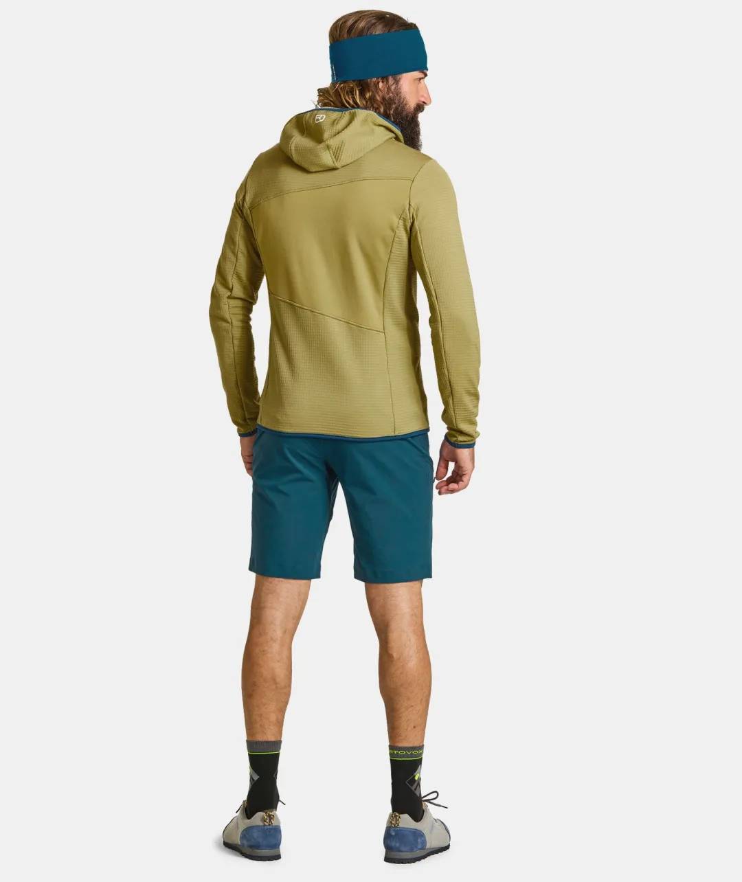 Outlet ORTOVOX FLEECE GRID HOODY M heritageblue