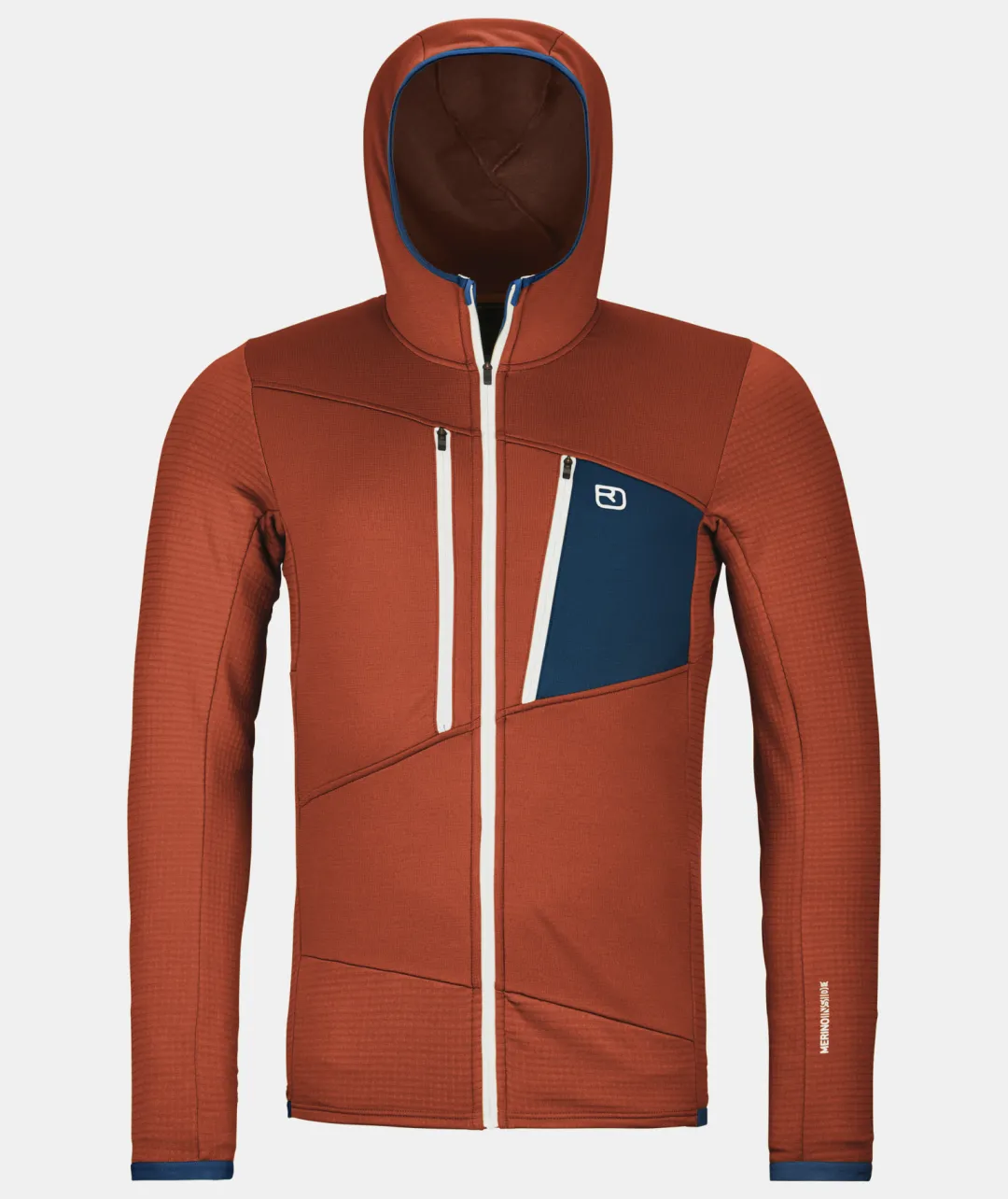 Best Sale ORTOVOX FLEECE GRID HOODY M clayorange