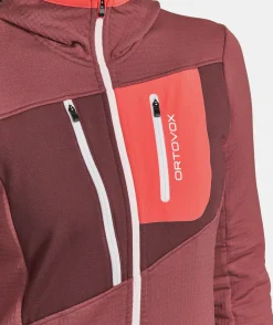 Outlet ORTOVOX FLEECE GRID HOODY W icewaterfall