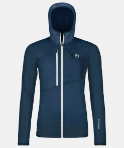 Best ORTOVOX FLEECE GRID HOODY W deepocean