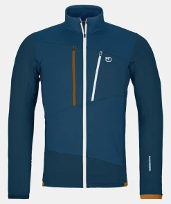 Shop ORTOVOX FLEECE GRID JACKET M deepocean