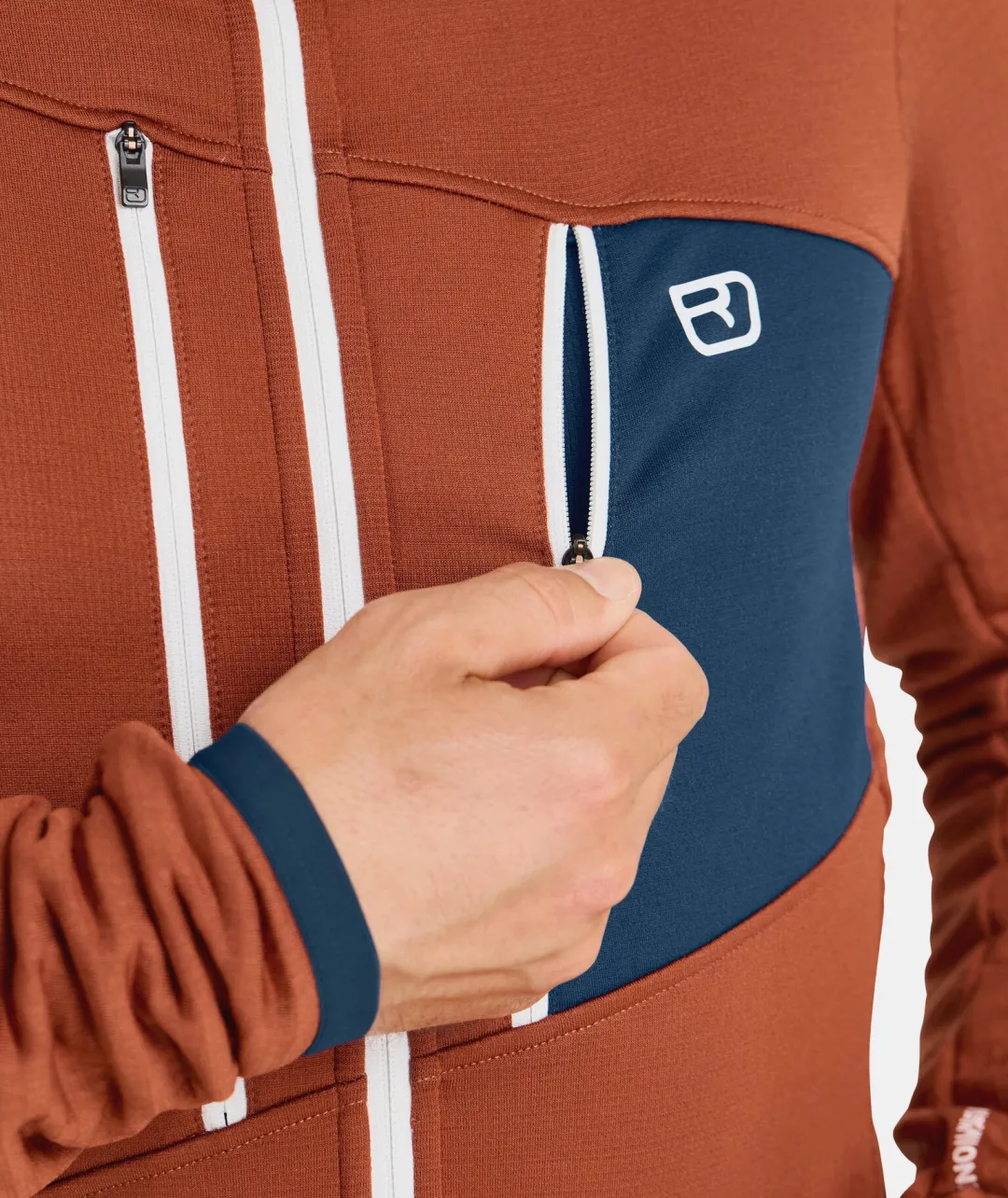 Online ORTOVOX FLEECE GRID JACKET M clayorange