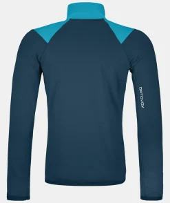 Discount ORTOVOX FLEECE GRID JACKET M mountainblue