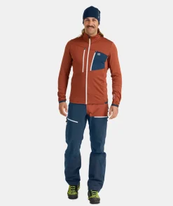Discount ORTOVOX FLEECE GRID JACKET M mountainblue