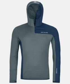 Shop ORTOVOX FLEECE LIGHT GRID ZN HOODY M darkarcticgrey