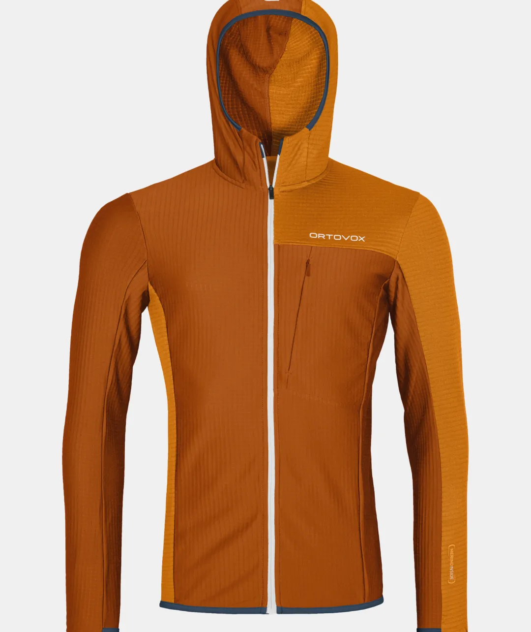 New ORTOVOX FLEECE LIGHT GRID HOODED JKT M bristlebrown