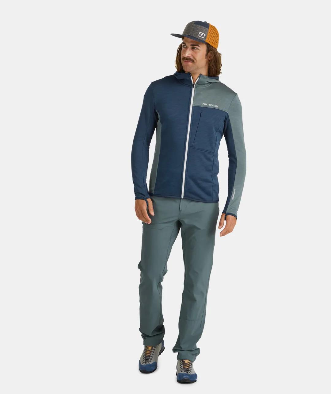 New ORTOVOX FLEECE LIGHT GRID HOODED JKT M bristlebrown