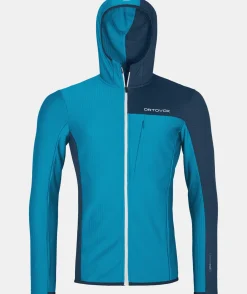 Sale ORTOVOX FLEECE LIGHT GRID HOODED JKT M mountainblue