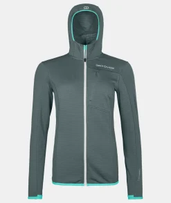 Store ORTOVOX FLEECE LIGHT GRID HOODED JKT W darkarcticgrey