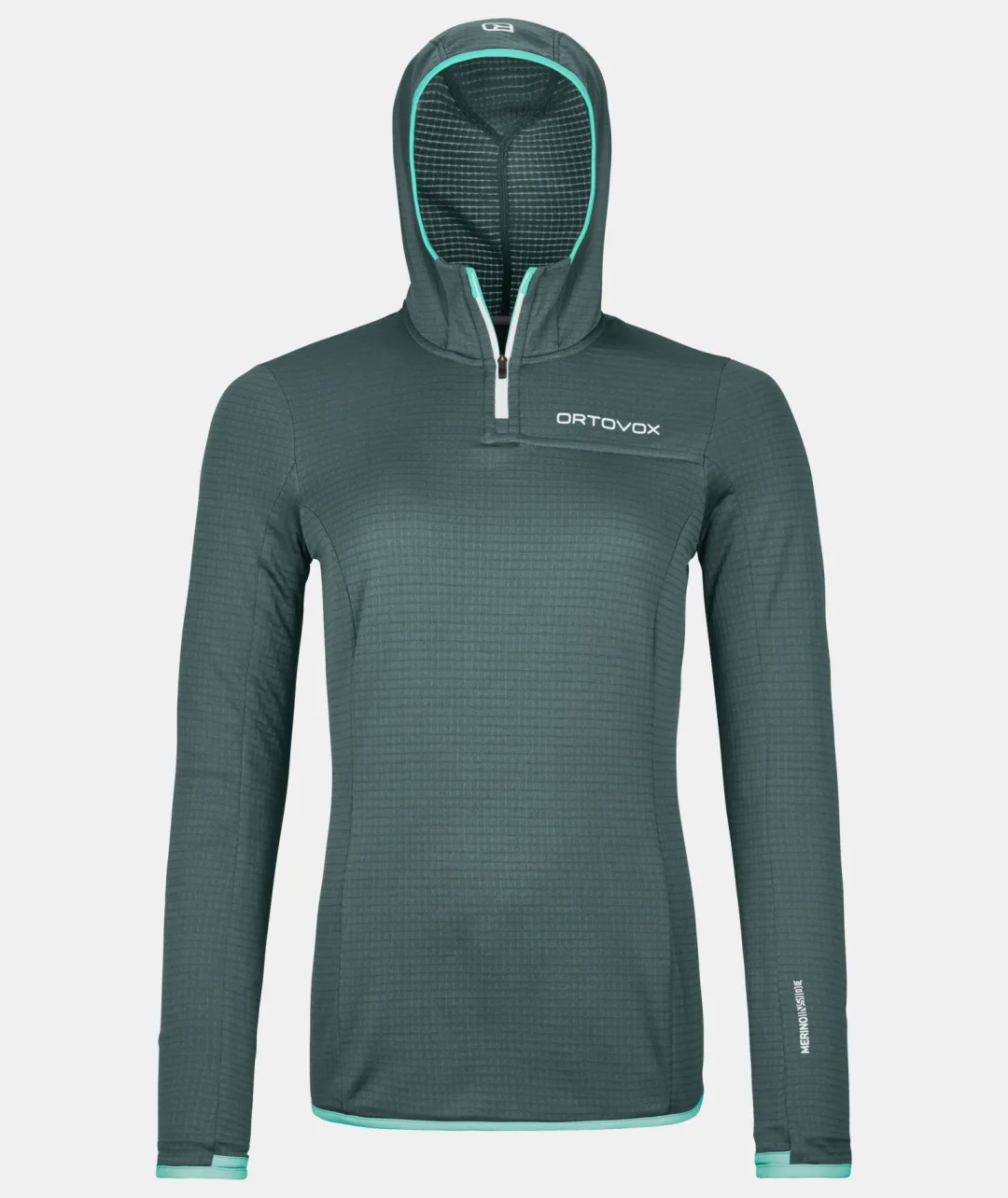 Discount ORTOVOX FLEECE LIGHT GRID ZN HOODY W darkarcticgrey