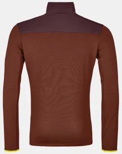 Cheap ORTOVOX FLEECE LIGHT ZIP NECK M clayorange