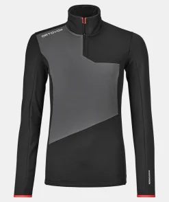 Best Sale ORTOVOX FLEECE LIGHT ZIP NECK W blackraven