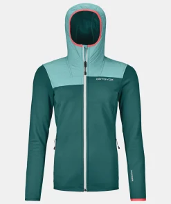 Best ORTOVOX FLEECE PLUS HOODY W pacificgreen