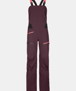 Clearance ORTOVOX 3L DEEP SHELL BIB PANTS W darkwine