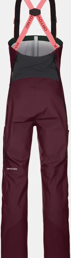 Clearance ORTOVOX 3L DEEP SHELL BIB PANTS W darkwine
